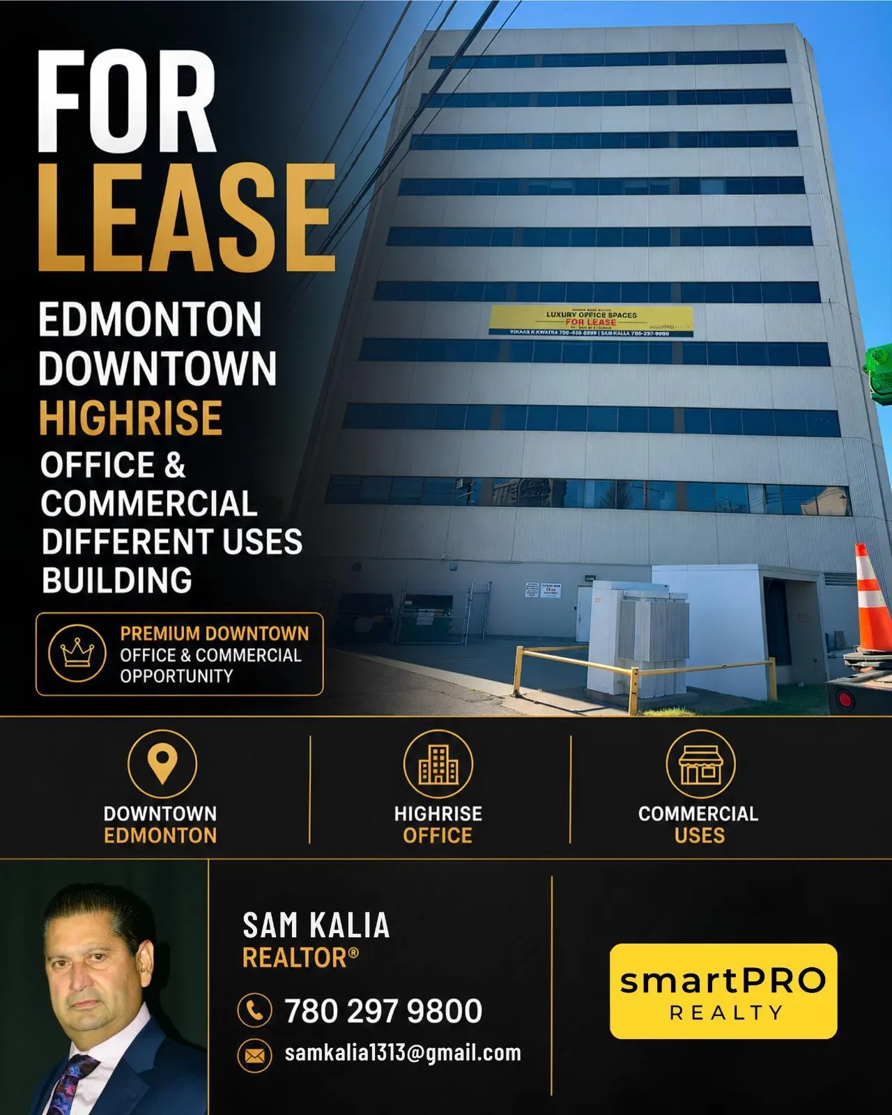 Downtown Edmonton high-rise office building for lease