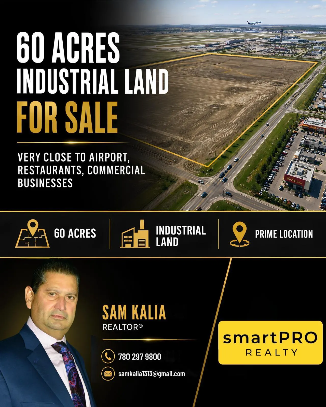 60 acres of prime industrial land near the Edmonton airport