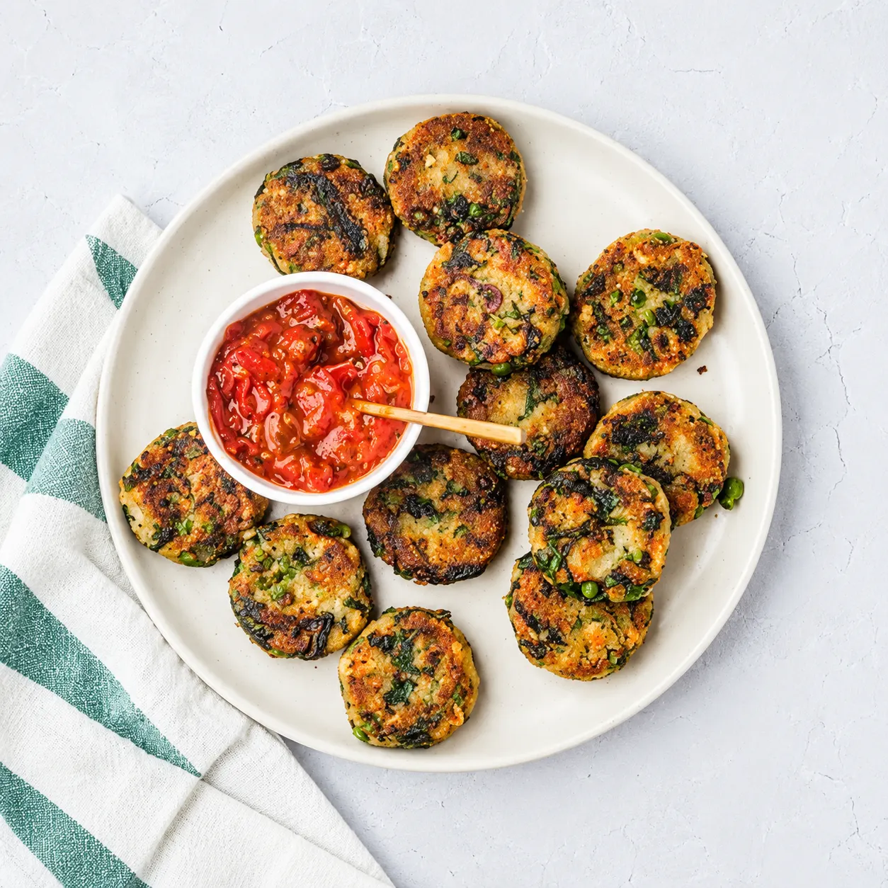Spinach Tikki Platter