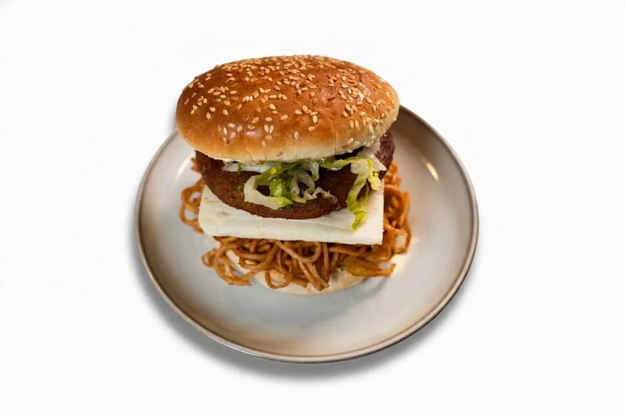 Paneer Noodle Burger at The Chai Hut